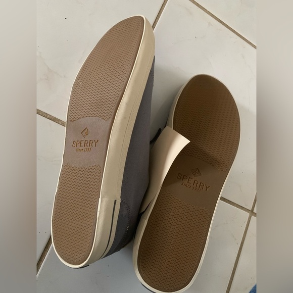 Sperry Shoes Men's size 13 Striper 2 SeaCycled Grey Boatshoes Lace Up Gray Water - Picture 7 of 9